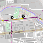 Přibližné zakreslení uzavřeného úseku (mapa: prahounakole.cz)